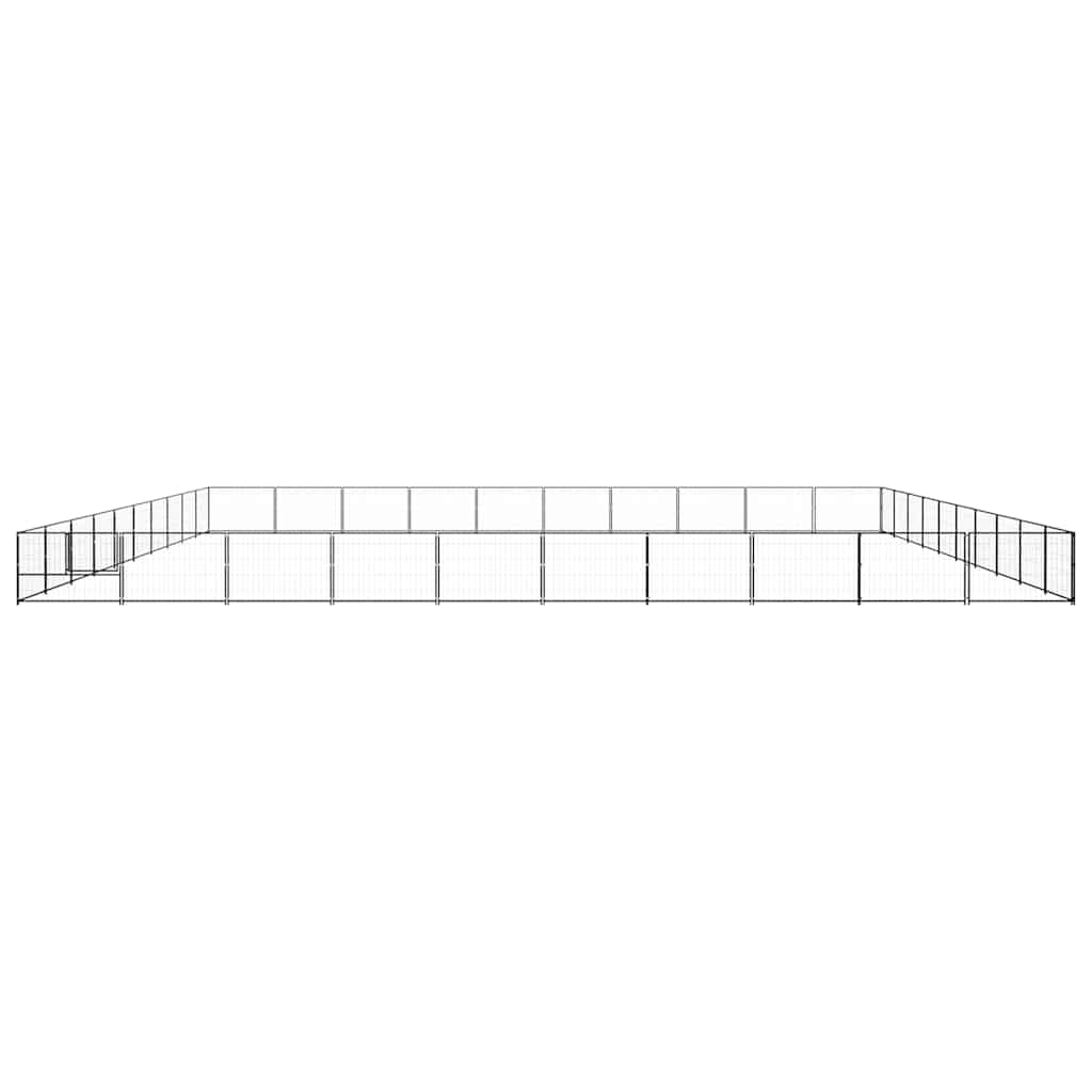 Dog Kennel Black 100 m² Steel