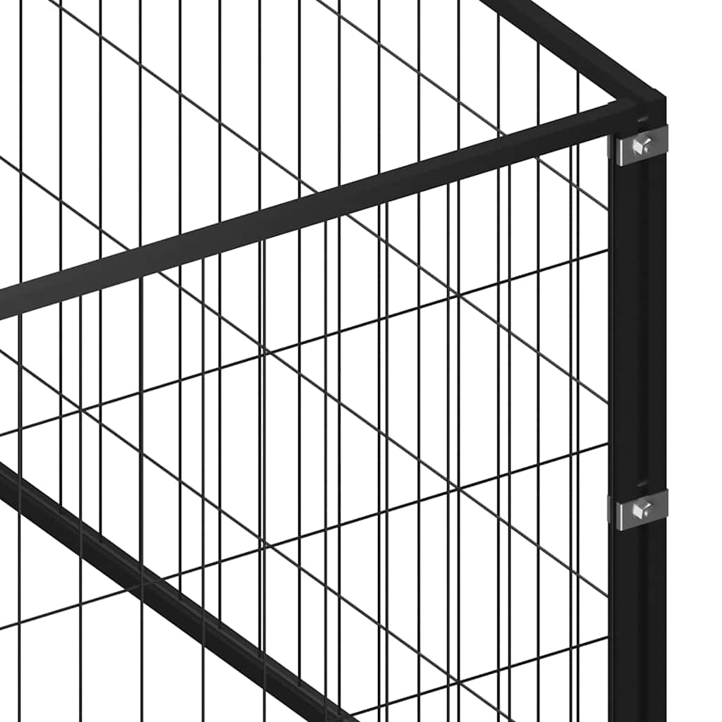 Dog Kennel Black 100 m² Steel