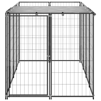 Dog Kennel | Black and silver grey | Powder-coated steel, Polyethylene