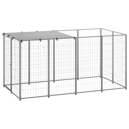 Dog Kennel Silver 2.42 m² Steel