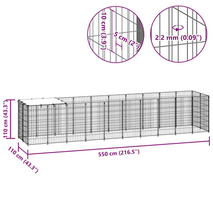 Dog Kennel Silver 6.05 m² Steel