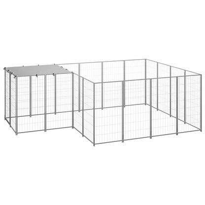 Dog Kennel Silver 6,05 m² Steel
