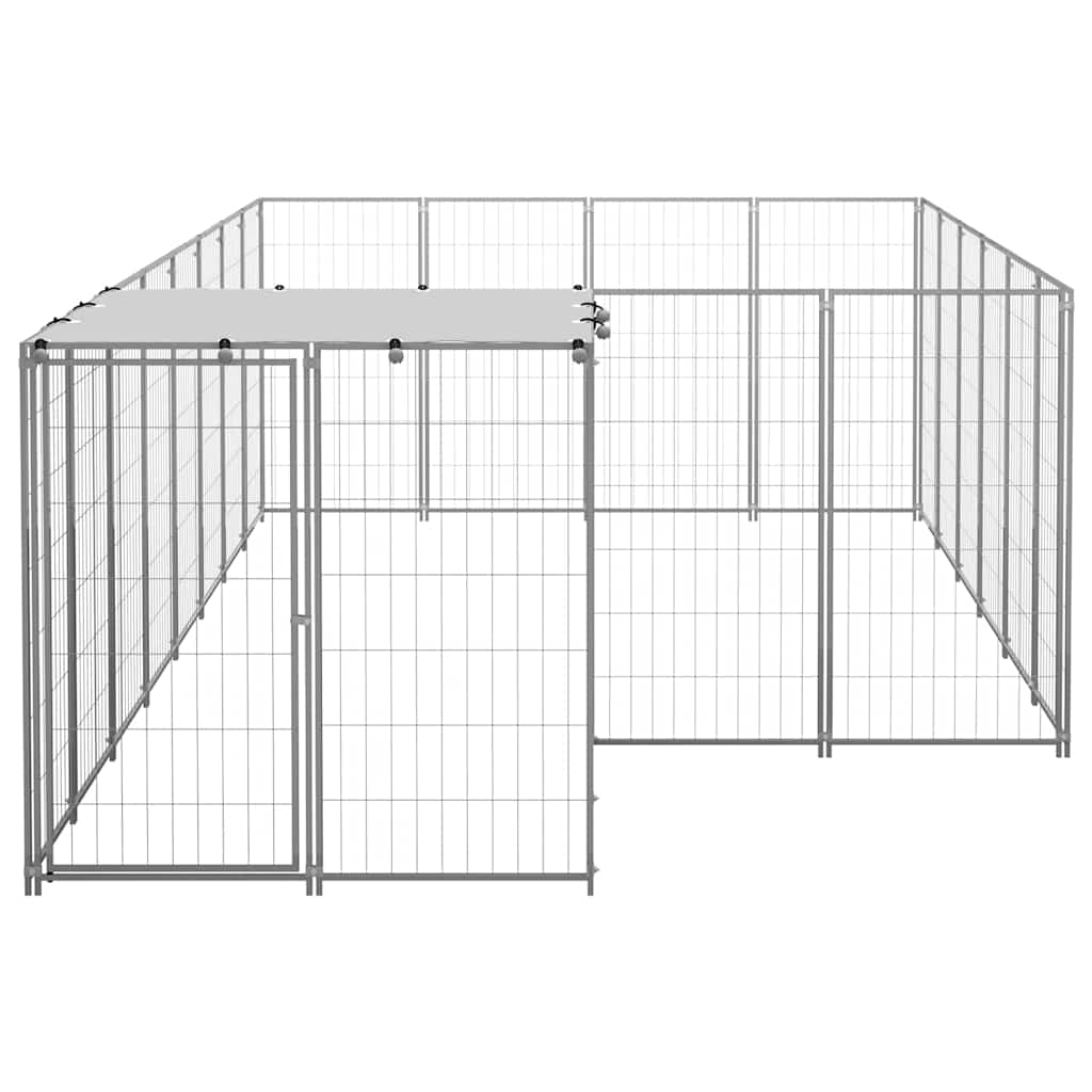 Dog Kennel Silver 8,47 m² Steel