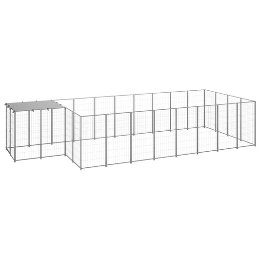 Dog Kennel Silver 10.89 m² Steel