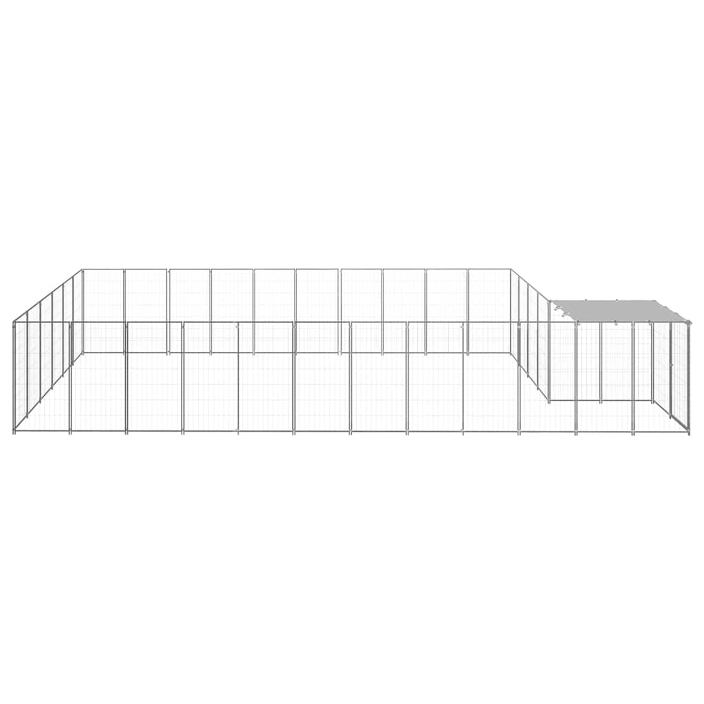 Dog Kennel Silver 19,36 m² Steel