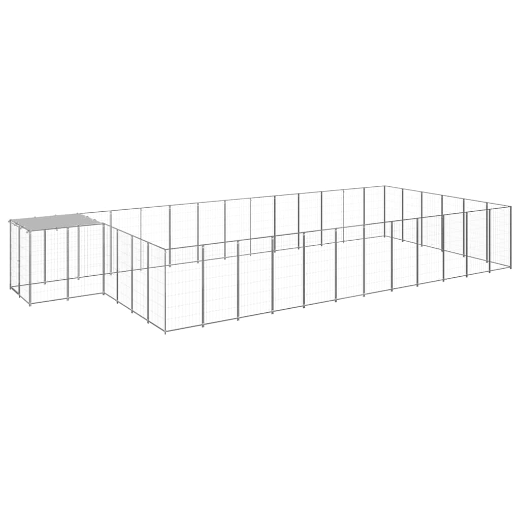 Dog Kennel Silver 22,99 m² Steel