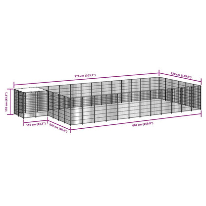 Dog Kennel Silver 22.99 m² Steel