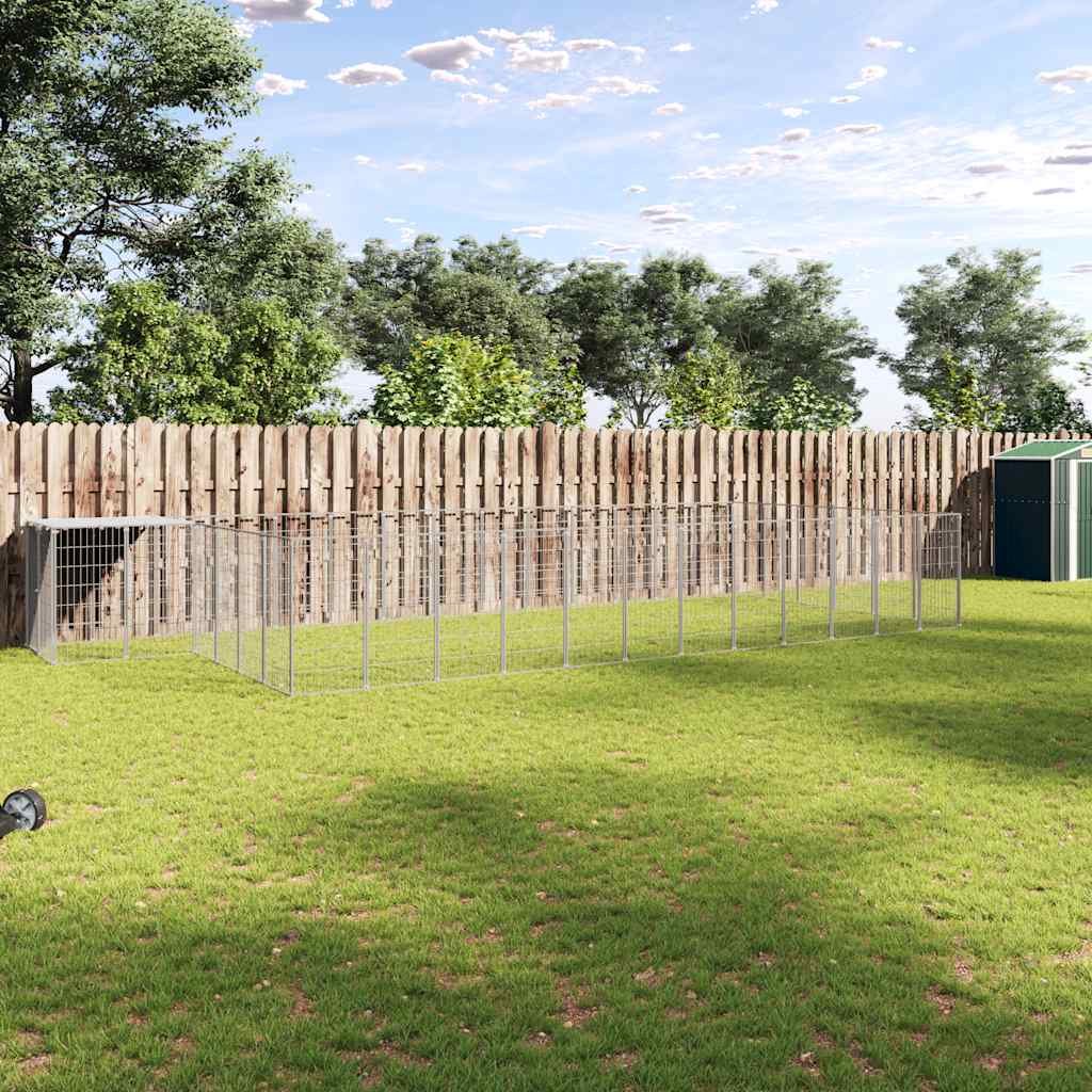 Dog Kennel Silver 22.99 m² Steel