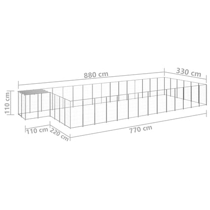 Dog Kennel Silver 26,62 m² Steel