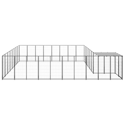 Dog Kennel Silver 20,57 m² Steel