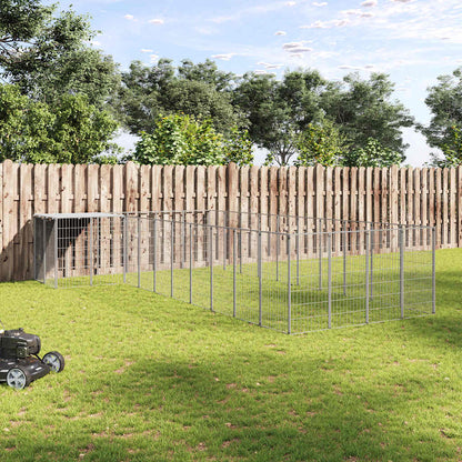 Dog Kennel Silver 13.31 m² Steel