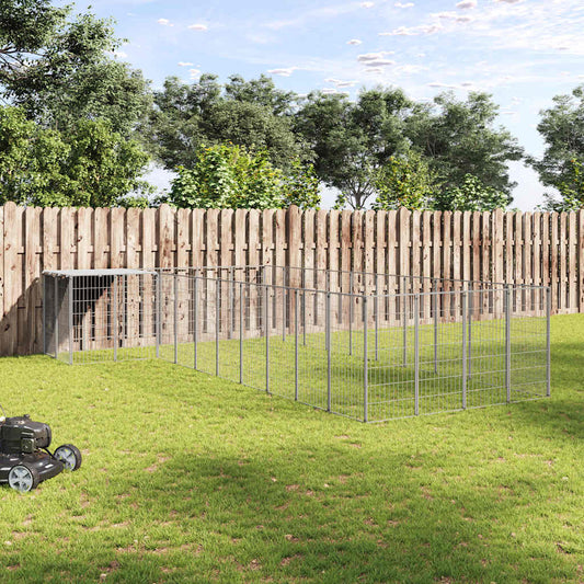 Dog Kennel Silver 13.31 m² Steel
