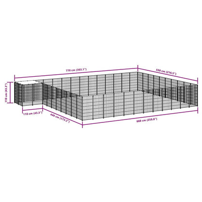Dog Kennel Silver 37,51 m² Steel