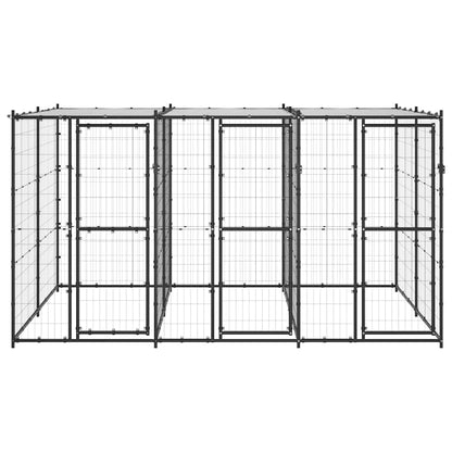 Outdoor Dog Kennel Steel with Roof 7,26 m²