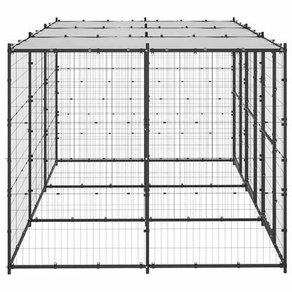 Outdoor Dog Kennel Steel with Roof 7,26 m²