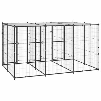 Outdoor Dog Kennel Steel with Roof 7,26 m²