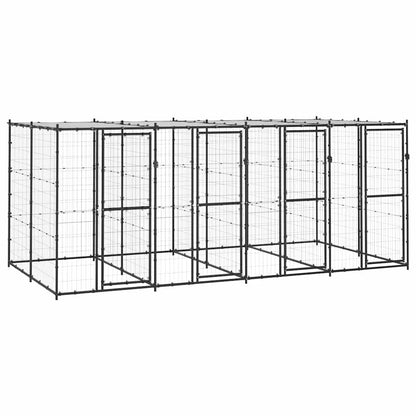 Outdoor Dog Kennel Steel with Roof 9,68 m²