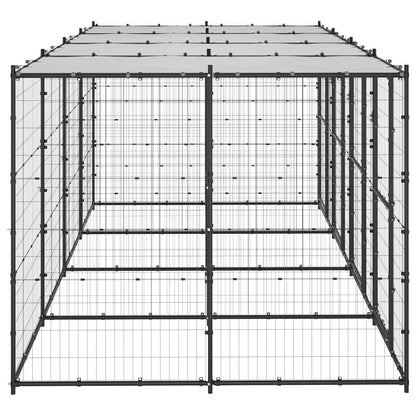 Outdoor Dog Kennel Steel with Roof 9,68 m²