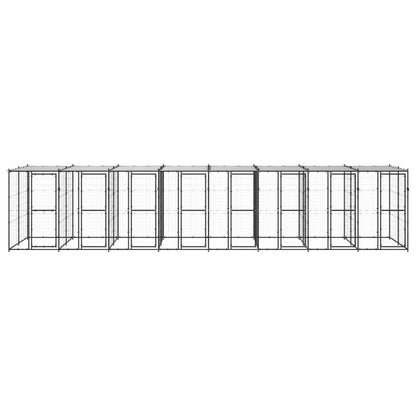 Outdoor Dog Kennel Steel with Roof 19.36 m²
