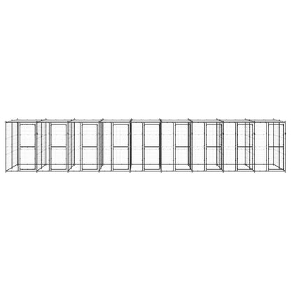 Outdoor Dog Kennel Steel with Roof 21.78 m²