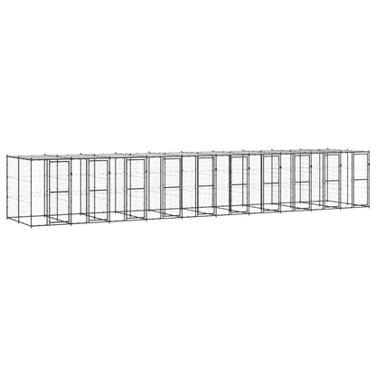 Outdoor Dog Kennel Steel with Roof 24.2 m²