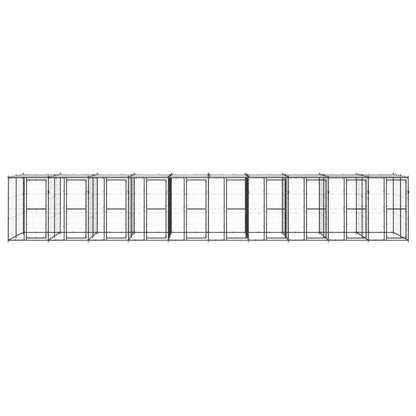Outdoor Dog Kennel Steel with Roof 24.2 m²