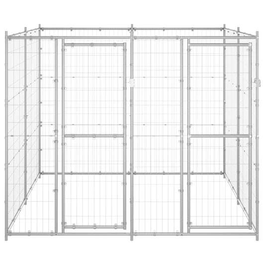 Outdoor Dog Kennel Galvanised Steel 4.84 m²