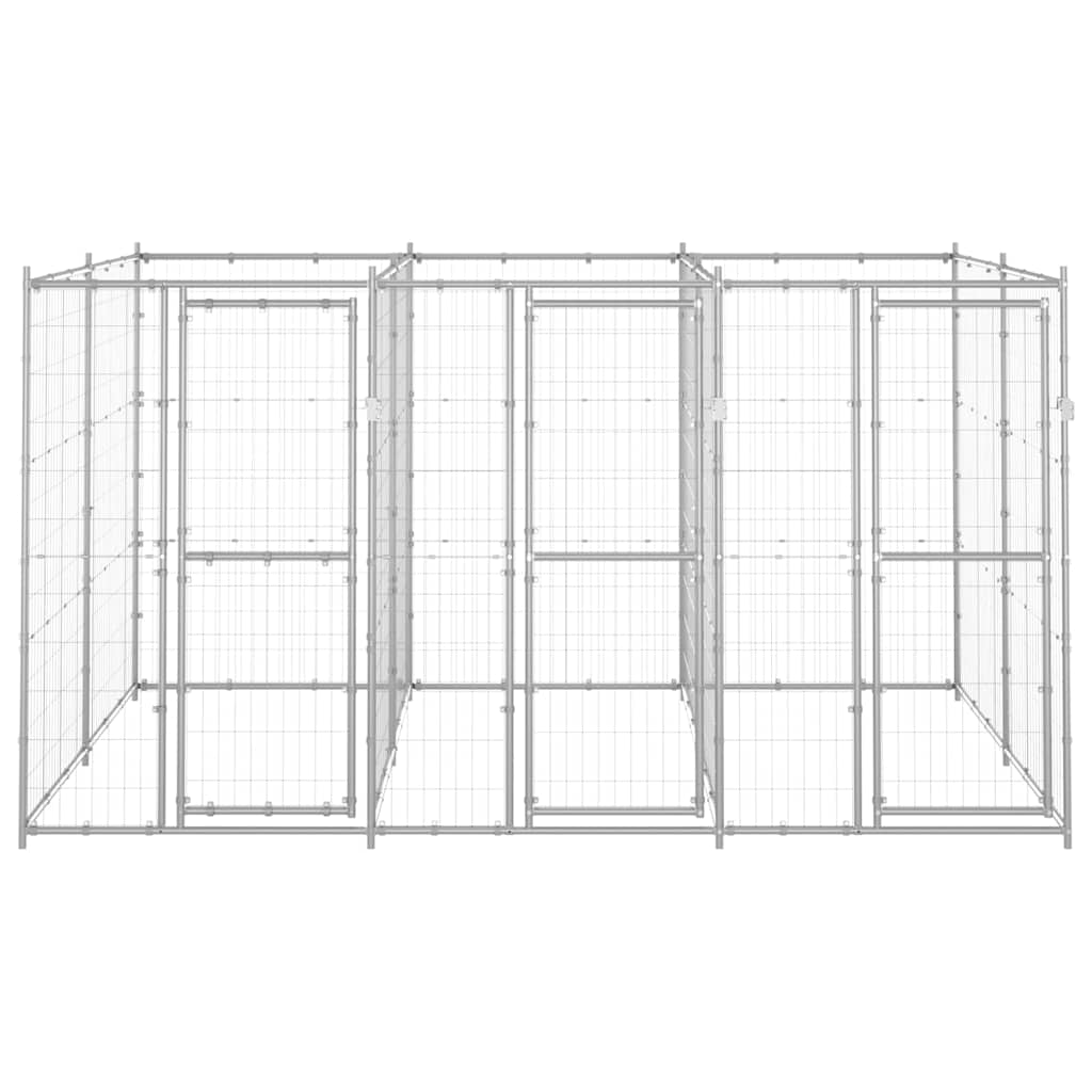 Outdoor Dog Kennel Galvanised Steel 7.26 m²