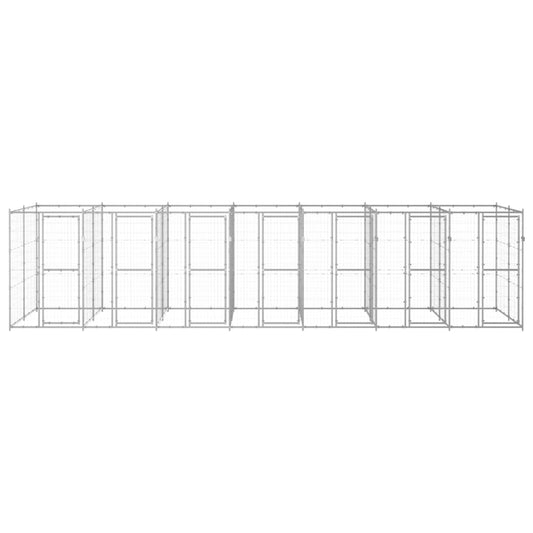 Outdoor Dog Kennel Galvanised Steel 16.94 m²
