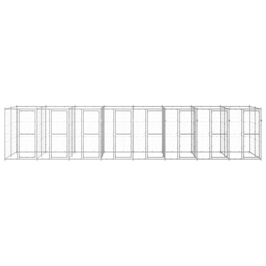 Outdoor Dog Kennel Galvanised Steel 19.36 m²