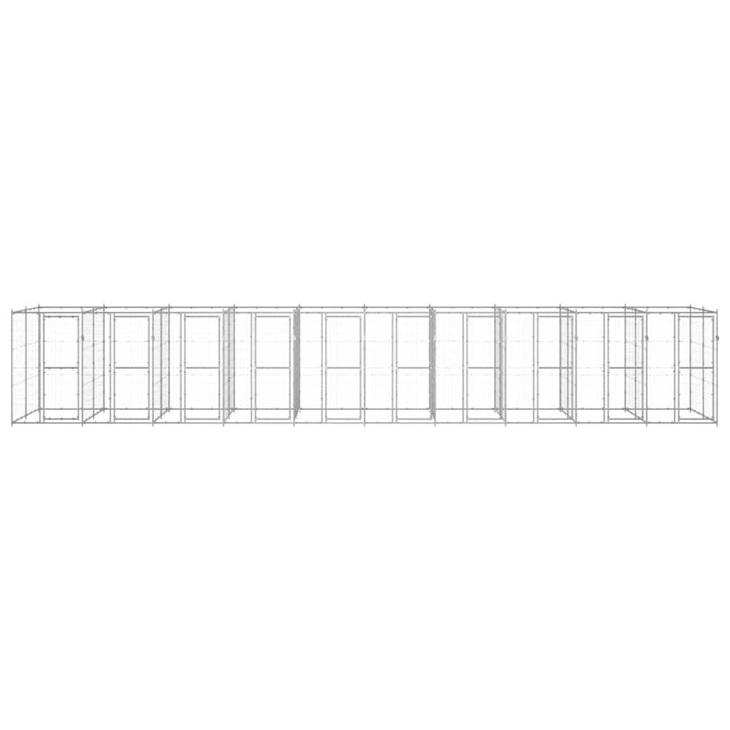 Outdoor Dog Kennel Galvanised Steel 24.2 m²