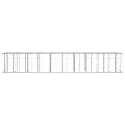 Outdoor Dog Kennel Galvanised Steel 24.2 m²