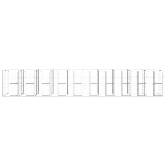Outdoor Dog Kennel Galvanised Steel 24.2 m²