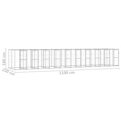 Outdoor Dog Kennel Galvanised Steel 24.2 m²