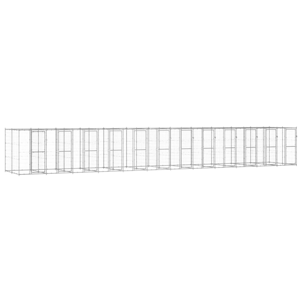Outdoor Dog Kennel Galvanised Steel 29.04 m²