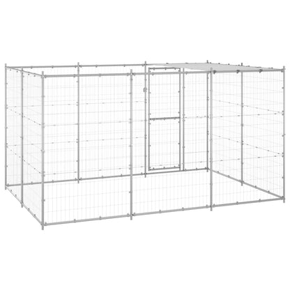 Outdoor Dog Kennel Galvanised Steel with Roof 7.26 m²