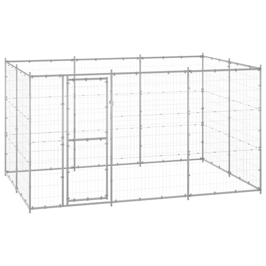 3082308 vidaXL Outdoor Dog Kennel Galvanised Steel 7,26 m² (150801+150804)