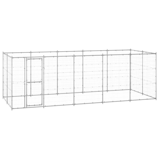 3082309 vidaXL Outdoor Dog Kennel Galvanised Steel 12,1 m² (150801+2x150804)