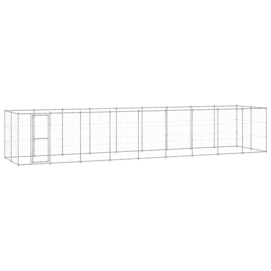 3082311 vidaXL Outdoor Dog Kennel Galvanised Steel 21,78 m² (150801+4x150804)