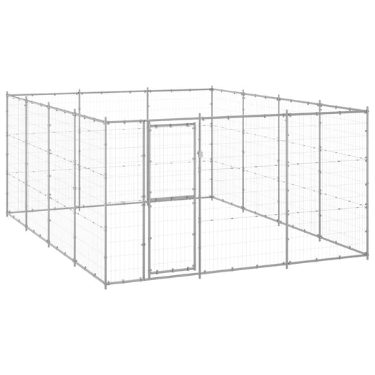 3082318 vidaXL Outdoor Dog Kennel Galvanised Steel 14,52 m² (150801+2x150804)