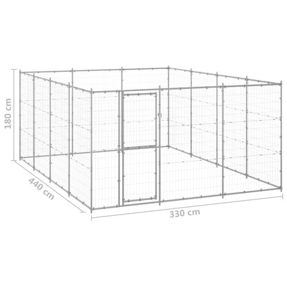 Outdoor Dog Kennel Galvanised Steel 14.52 m²