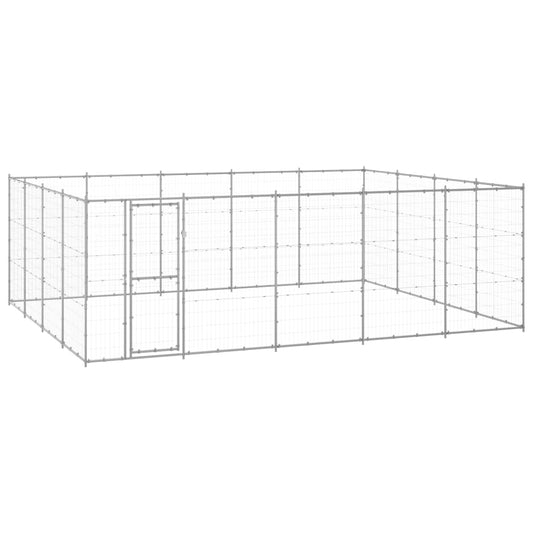 3082319 vidaXL Outdoor Dog Kennel Galvanised Steel 24,2 m² (150801+3x150804)