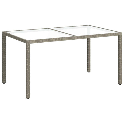 Garden Table | Grey | Poly rattan, tempered glass, powder-coated steel