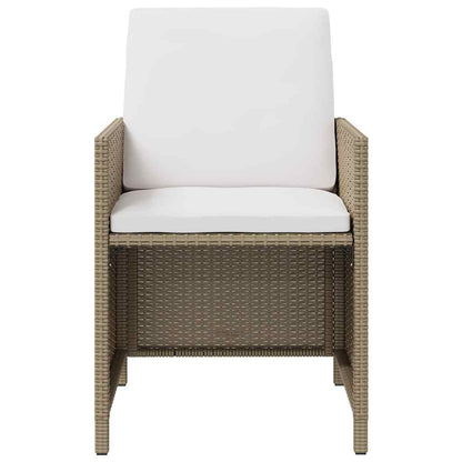 Garden Chairs with Stools 2 pcs Poly Rattan Beige