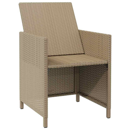 Garden Chairs with Stools 2 pcs Poly Rattan Beige