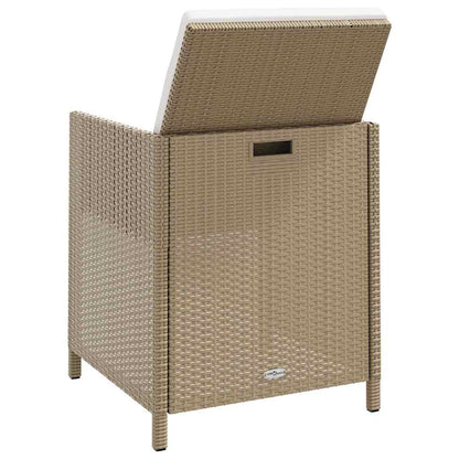 Garden Chairs with Stools 2 pcs Poly Rattan Beige