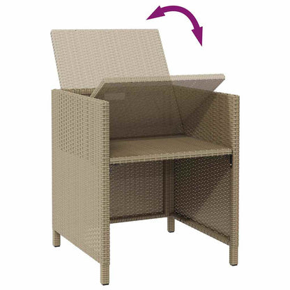 Garden Chairs with Stools 2 pcs Poly Rattan Beige
