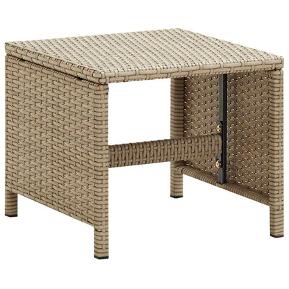 Garden Chairs with Stools 2 pcs Poly Rattan Beige