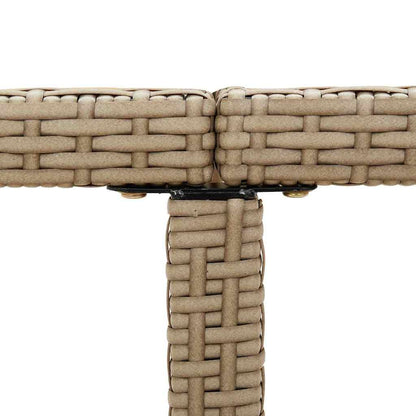 Garden Table Beige 109x107x74 cm Poly Rattan&Solid Wood Acacia