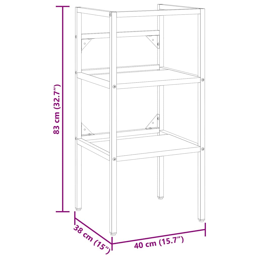 Bathroom Washbasin Frame White 40x38x83 cm Iron
